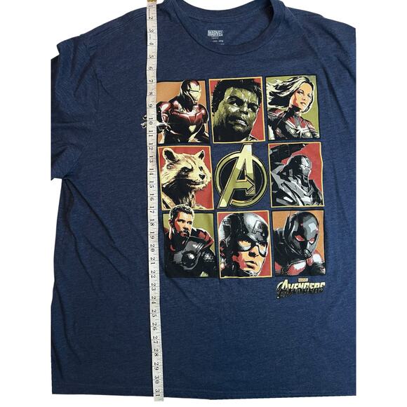 Marvel Avengers Superhero Collage T-Shirt 4X Blue Tee Hulk Iron Man Thor Cap - Picture 10 of 10